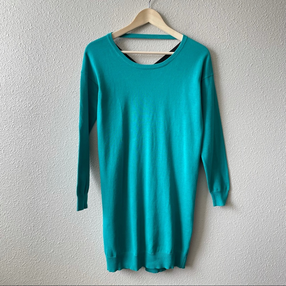 NEW ASOS Maternity Teal Sweater Dress W/ Crossed Back Size 2